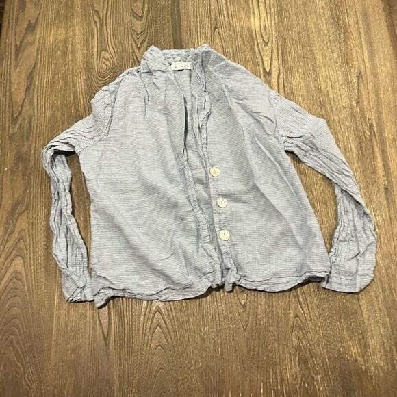 Willow Jacket Gingham Button Front Long Sleeves Lightweight Casual Gray Medium - Picture 1 of 3